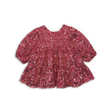 Konges Slojd lila sequins bow dress, sparkling sangria