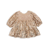 Konges Slojd lila sequins bow dress, gold glitter