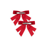 Konges Slojd velvet hair clips bow  2 pack, cherry