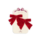 Konges Slojd velvet hair clips bow  2 pack, cherry
