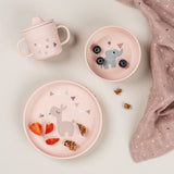 Done By Deer foodie dinner set w/suction celebration, powder