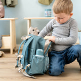 Done By Deer tiny farm kids backpack, blue