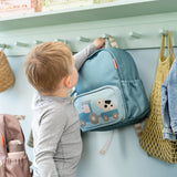 Done By Deer tiny farm kids backpack, blue