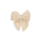 Konges Slojd aries sequin bow hair clip, white smoke