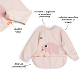 Done By Deer tiny farm sleeved pocket bib, powder