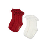 Konges Slojd sock red/off white, 2 pack
