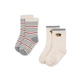Konges Slojd socks blue stripe/lemon, 2 pack