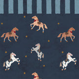 Dekornik wallpaper spanish horses with border, blue