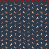 Dekornik wallpaper spanish horses with border, red