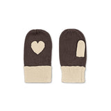 Konges Slojd collette knitted mittens, chocolate brown