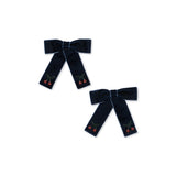 Konges Slojd juliette bow hair clip navy, 2 pack