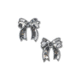 Konges Slojd sequin bow hair clip silver, 2 pack