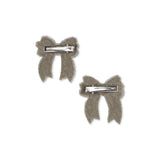 Konges Slojd sequin bow hair clip silver, 2 pack