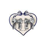 Konges Slojd sequin bow hair clip silver, 2 pack