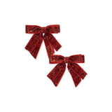 Konges Slojd velvet double hair bow red glitter,2 pack