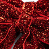 Konges Slojd velvet double hair bow red glitter,2 pack