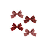 Konges Slojd micki bow hair clips red glitter/rose glitter,4 pack