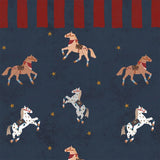 Dekornik wallpaper spanish horses with border, red