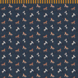 Dekornik wallpaper spanish horses with border, yellow / ochre