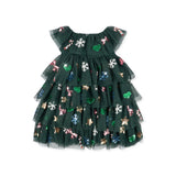 Konges Slojd yvonne christmas festive dress, hunter green