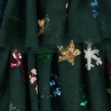 Konges Slojd yvonne christmas festive dress, hunter green