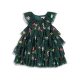 Konges Slojd yvonne christmas festive dress, hunter green