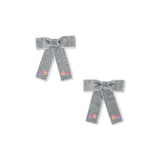 Konges Slojd juliette bow hair clips, silver