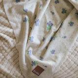Elodie pointelle knit blanket, blueberry bliss
