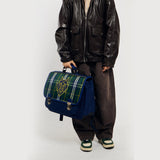 Caramel&cie wolf clan tartan medium school bag