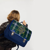 Caramel&cie wolf clan tartan medium school bag