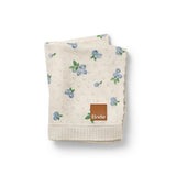 Elodie pointelle knit blanket, blueberry bliss