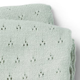 Elodie pointelle blanket, mineral green