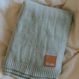 Elodie pointelle blanket, mineral green
