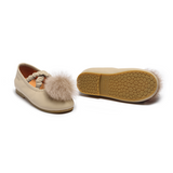 Donsje izebella balerinke, ivory sheep leather
