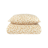 Nobodinoz kid duvet cover set in washed double muslin wabi-sabi golden brown sakura