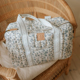 Elodie  changing bag quilted,garden leo toile