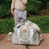 Elodie  changing bag quilted,garden leo toile