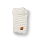Elodie furry knit blanket, vanilla white
