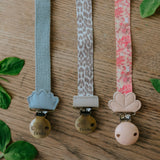 Elodie river rose pacifier clip wood