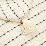 Nobodinoz beach poncho with cotton gauze lining portofino black stripes