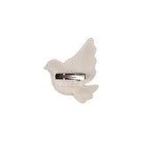 Donsje filoe šnalica za kosu dove, off white metallic leather