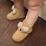 Donsje pouty čizme fluffy koala, sand suede