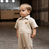 Donsje piebe jumpsuit bear biscotti
