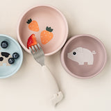 Done By Deer silicone bowl set 2 pcs pigee ,powder