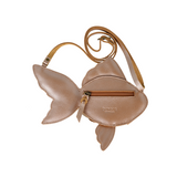 Donsje thysa purse gold fish, clay metalic leather