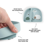Done By Deer stick&stay compartment bowl tiny farm ,blue