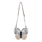 Donsje alja purse vlinder, silver metallic leather