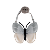 Donsje alja purse vlinder, silver metallic leather