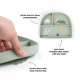 Done By Deer stick&stay compartment plate playground,green