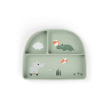 Done By Deer stick&stay compartment plate playground,green